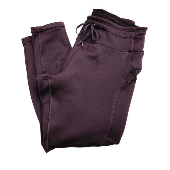 Old Navy XL Ultracoze Go-Dry Fleece Lined Leggings Pockets Purple Eggplant - Picture 1 of 9
